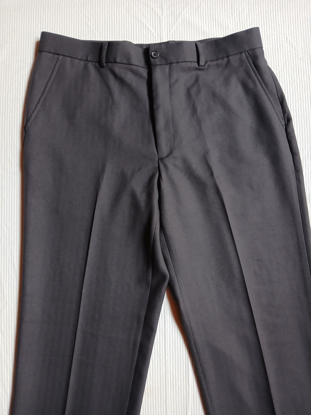 Perry Ellis Portfolio Men's Pants 36x32 Flat Front Herringbone Dress Slacks - Picture 3 of 9